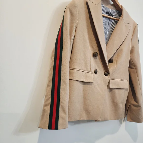 DREW Tai-ribbon Blazer in Khaki Size Small Contemporary Career Work Camel - Picture 3 of 16